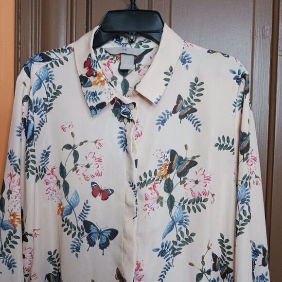 H&M Women's US 6 Multicolor Button Down Shirt Blouse - Picture 3 of 10